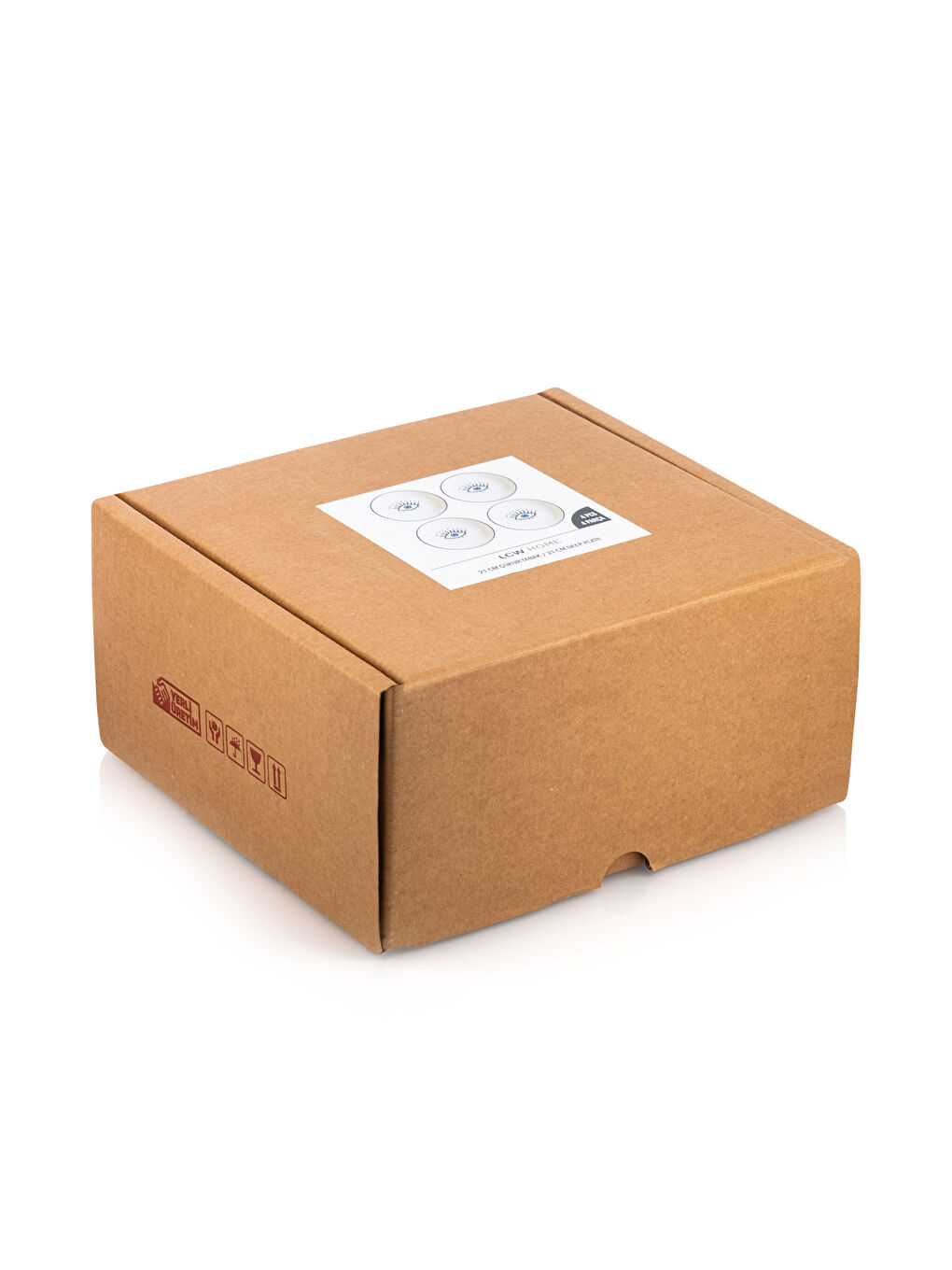 Mavi Göz Baskılı Seramik Çukur Tabak 4'lü-3