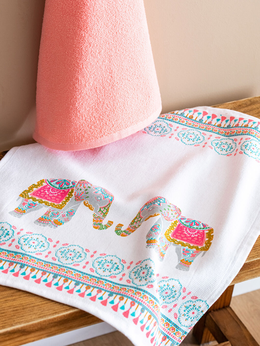 Elephant Printed Tea Towel 2 Pack 40x50 cm-1