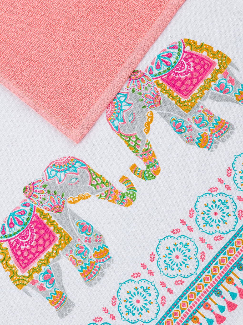Elephant Printed Tea Towel 2 Pack 40x50 cm-2