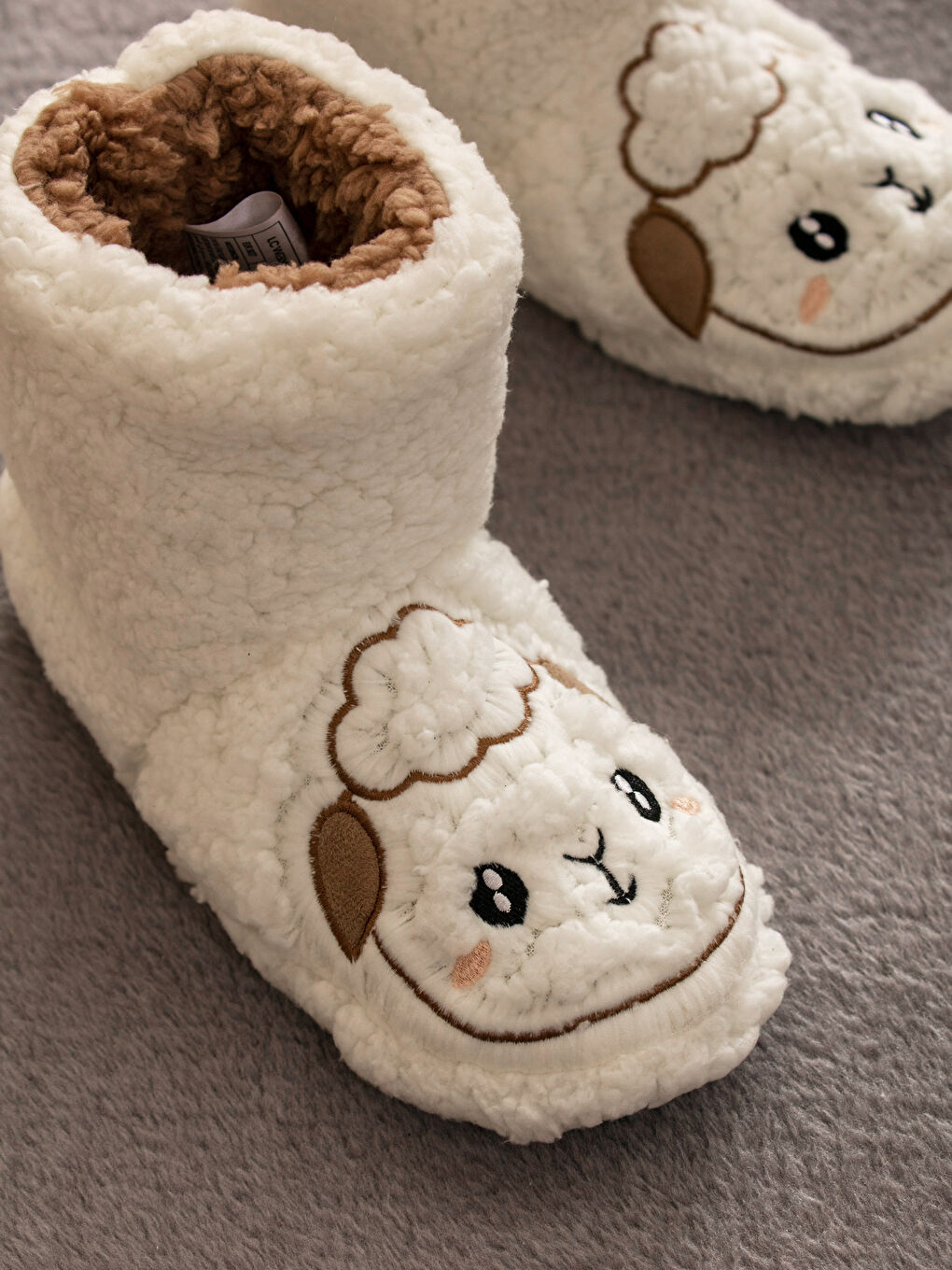 Women's Home Boots with Plush Animal Figures-1