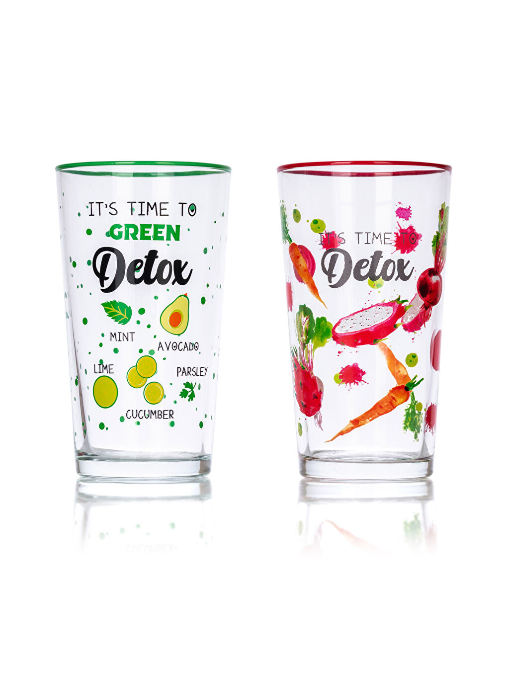 Karışık Yazı Baskılı Cam Bardak 2'li 570 ml-4