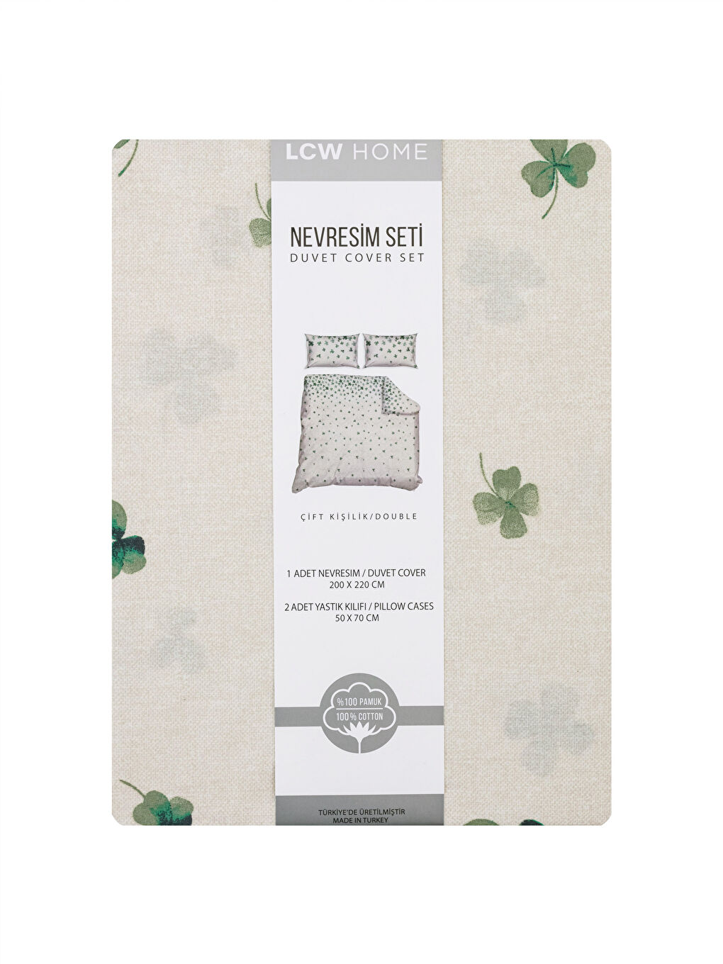 Karışık Yonca Baskılı Ranforce Çift Kişilik Nevresim Seti-6