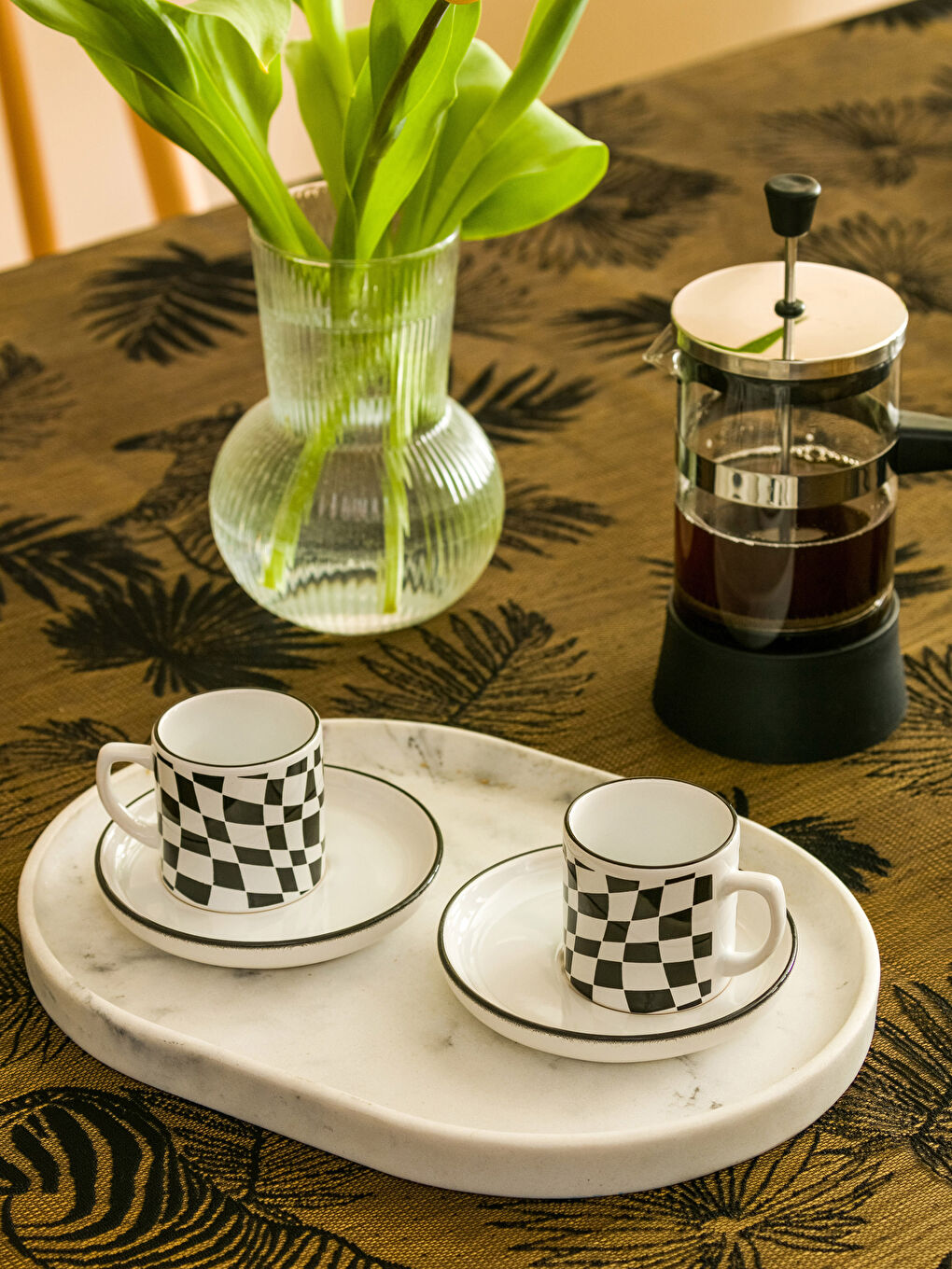 Siyah Baskılı Türk Kahvesi Fincan Takımı 2 Kişilik-1