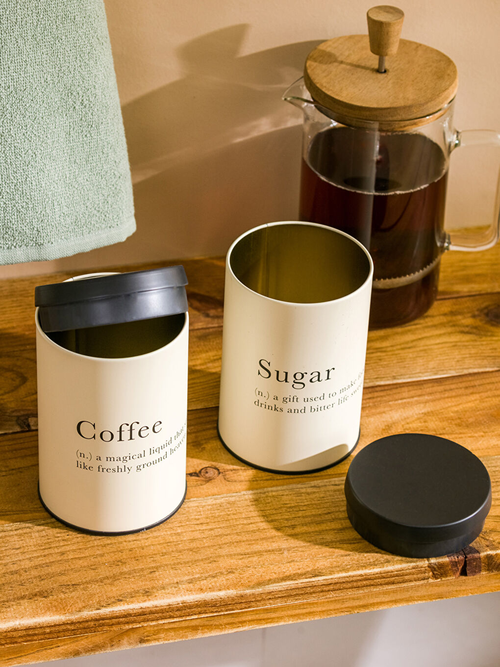 Siyah Yazı Baskılı Saklama Kabı 2'li-1