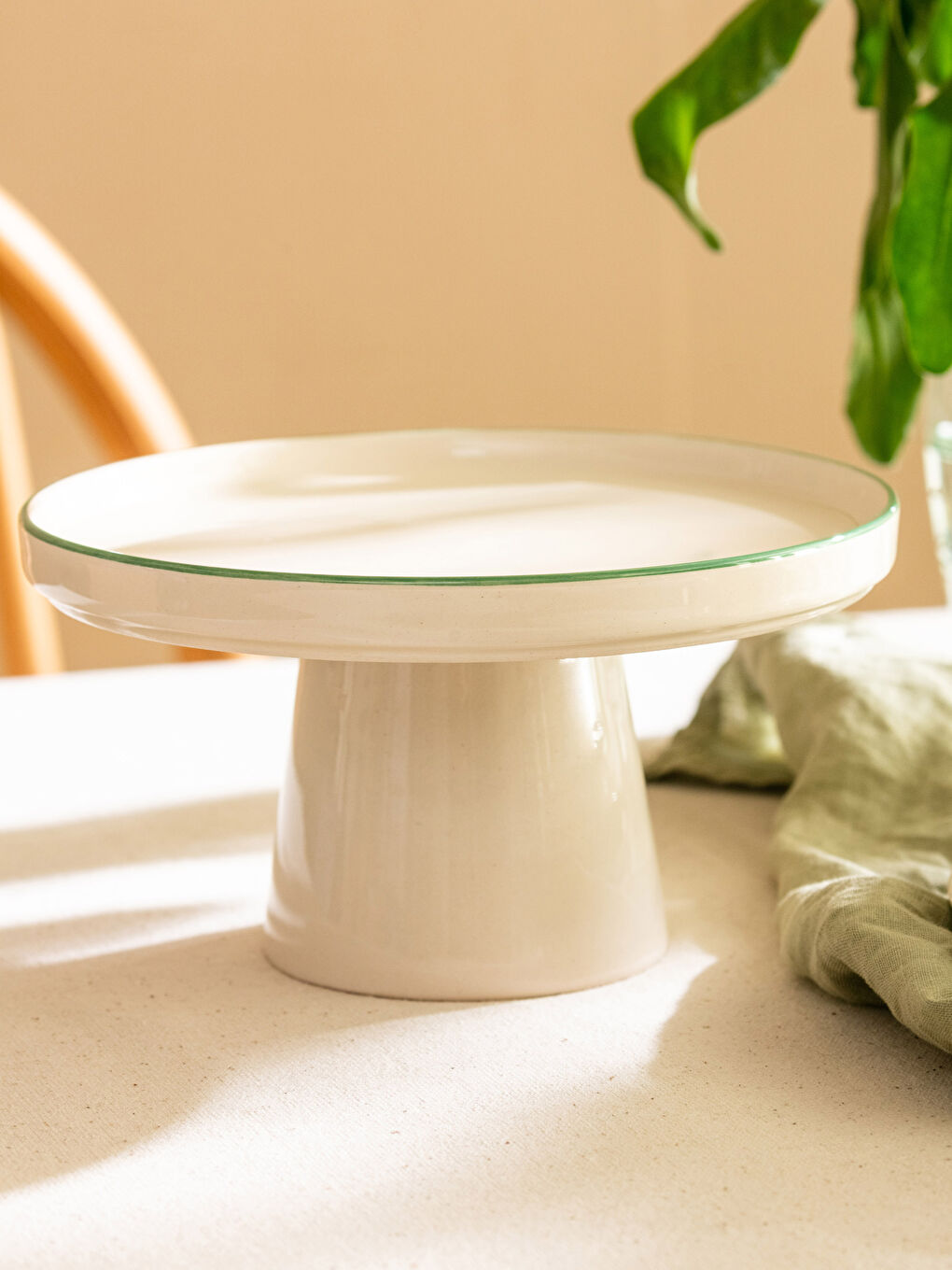 Yeşil Ayaklı Seramik Sunumluk 20 cm-2