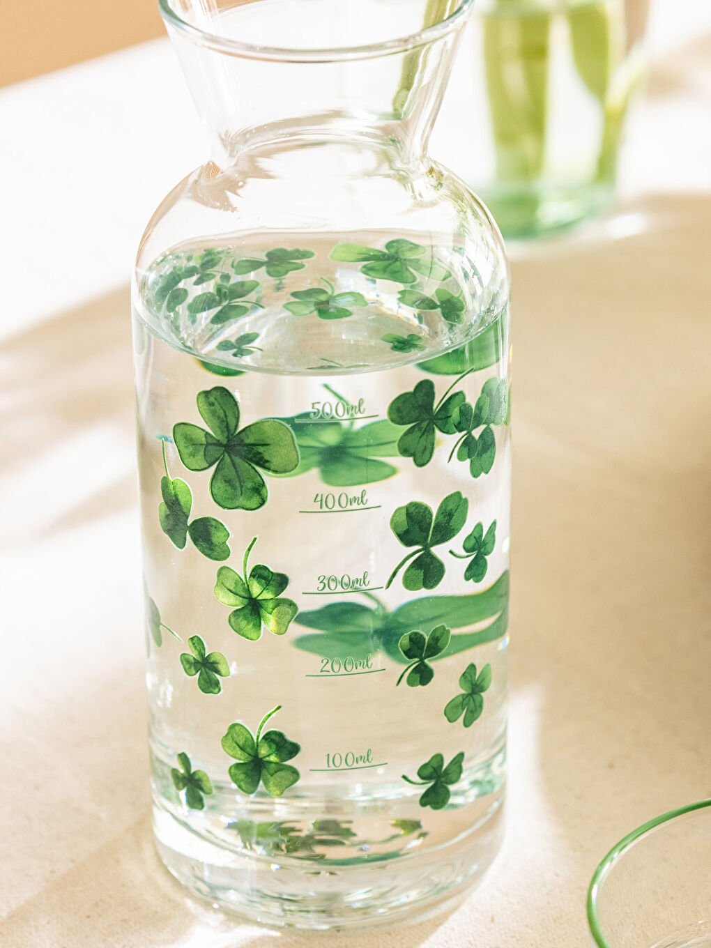 Stakleni bokal sa štampanim staklenim poklopcem 700 ml-3