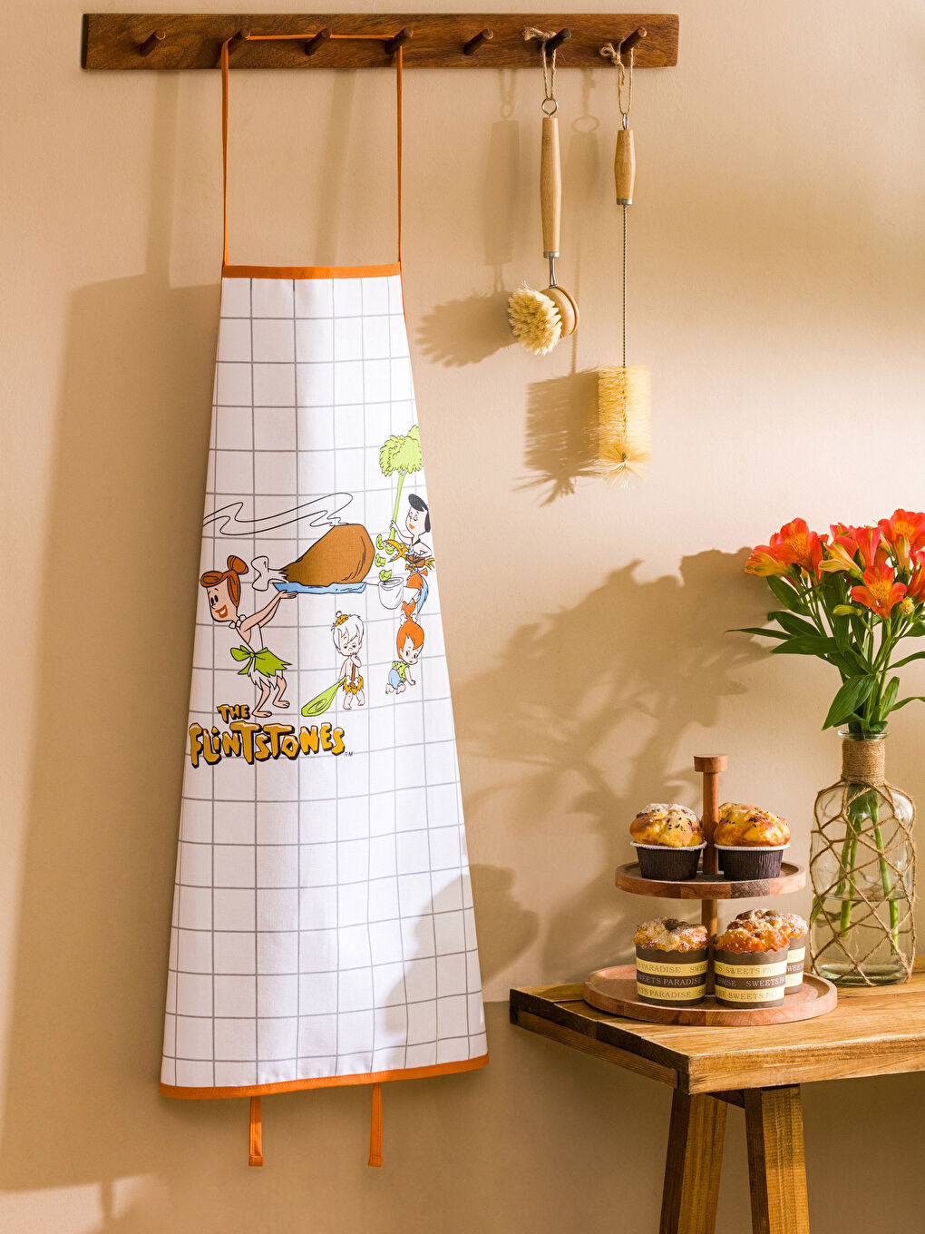 Karışık Taş Devri Baskılı Mutfak Önlüğü