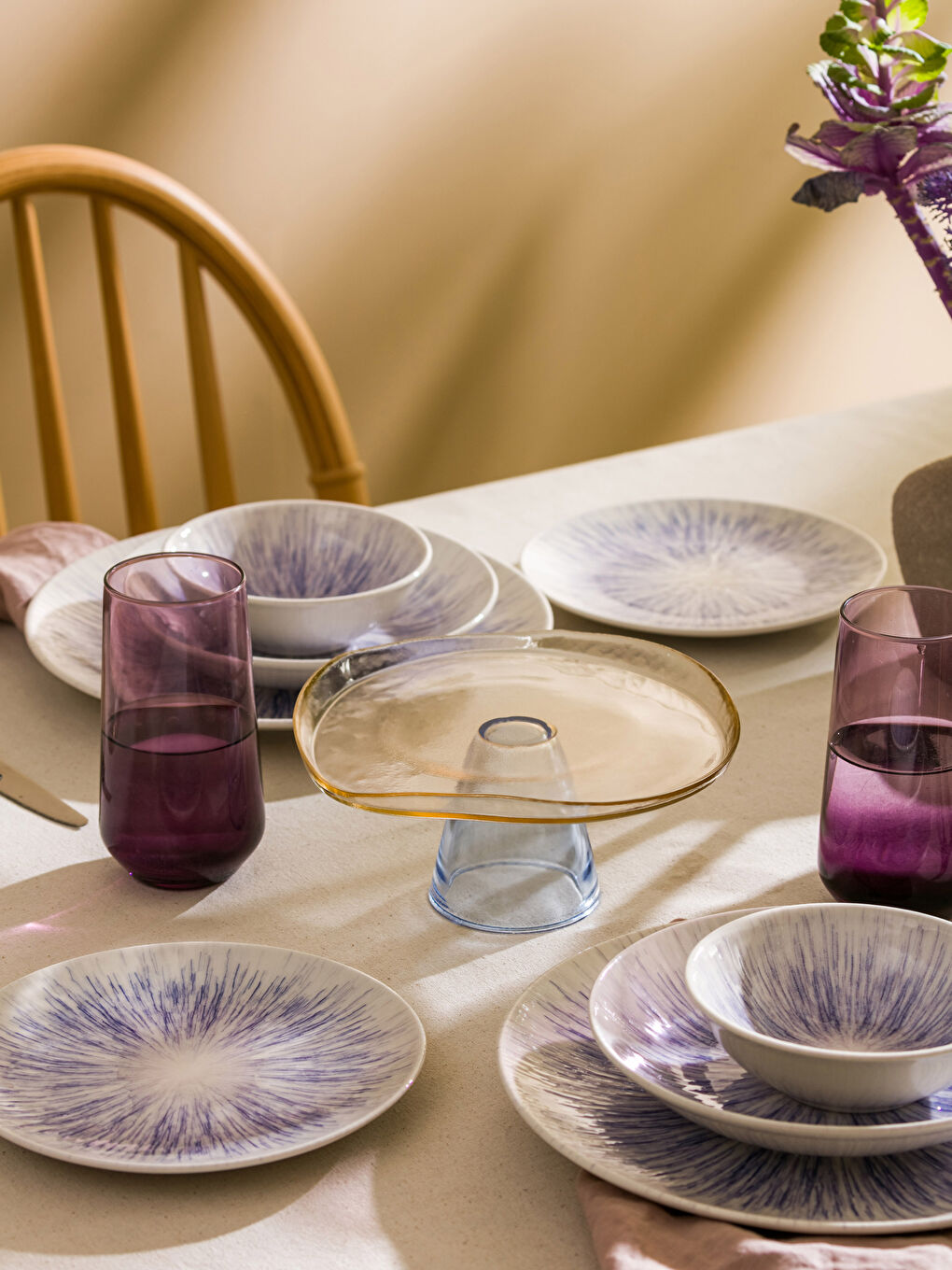 Karışık Ayaklı Cam Kek Standı 20x10 cm-1