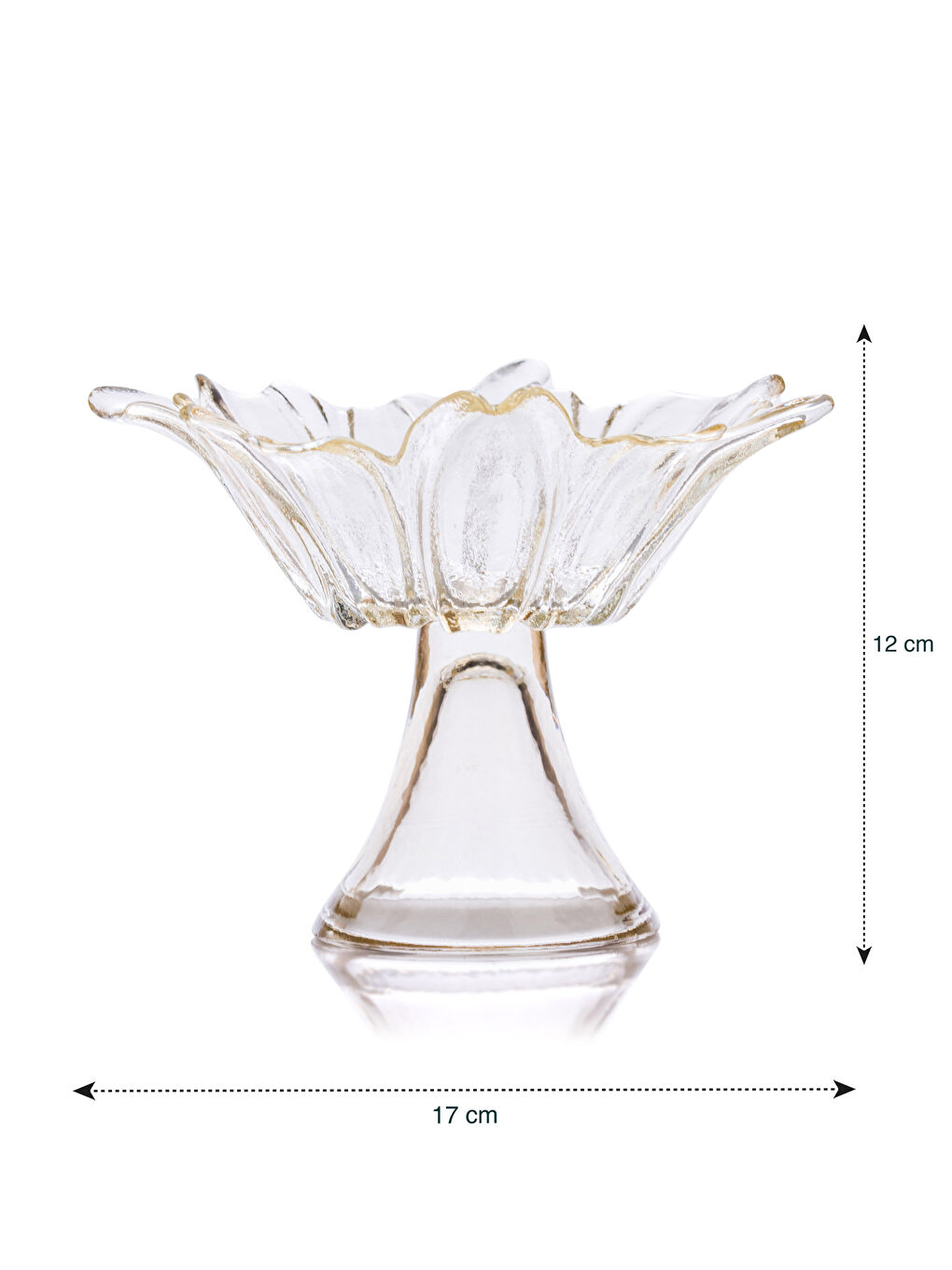 Bej Ayaklı Cam Sunumluk 17x12 cm-4