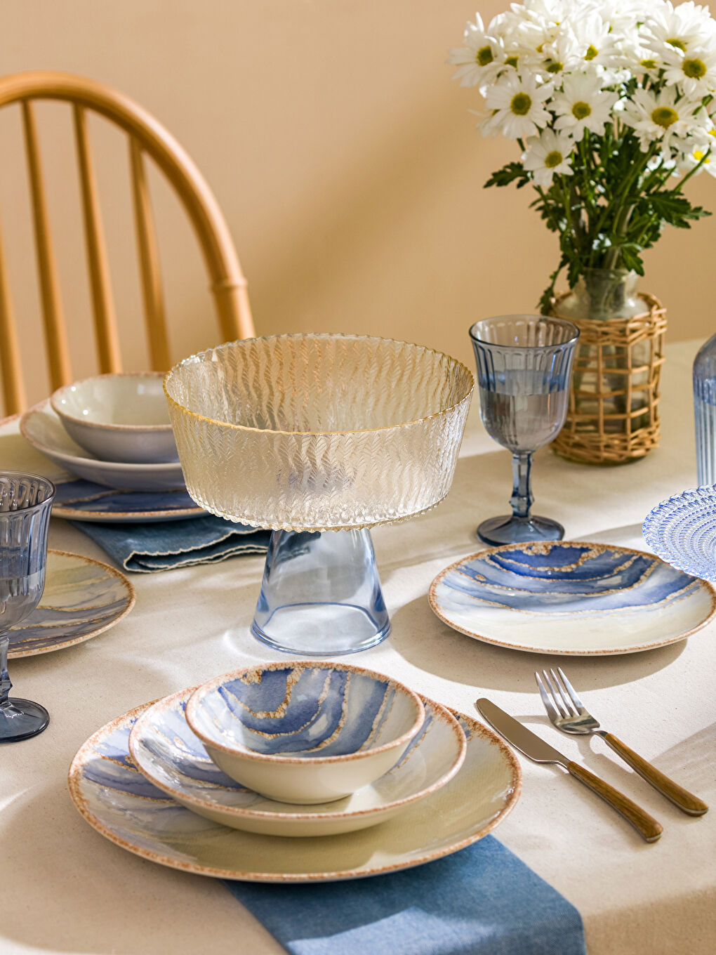 Karışık Ayaklı Cam Kek Standı 22x18 cm-1