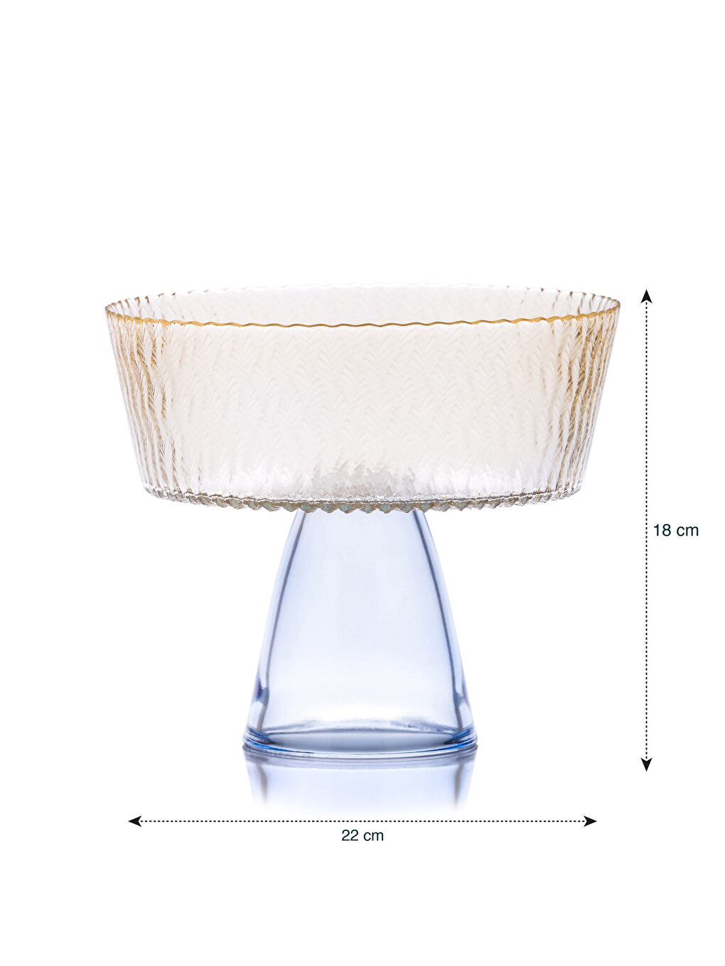 Karışık Ayaklı Cam Kek Standı 22x18 cm-4