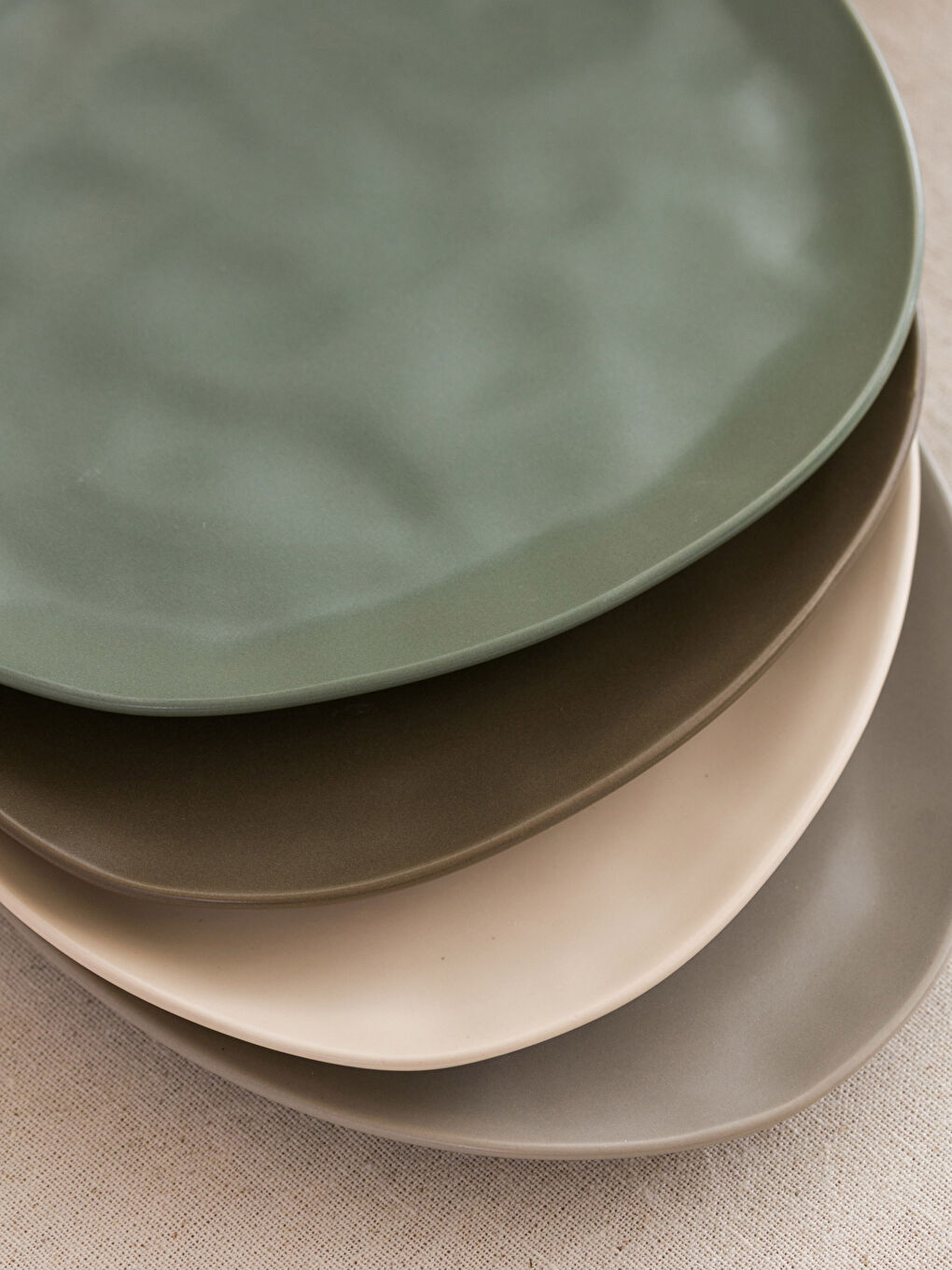 Yeşil Desenli Seramik Pasta Tabağı 4'lü 23 cm-2