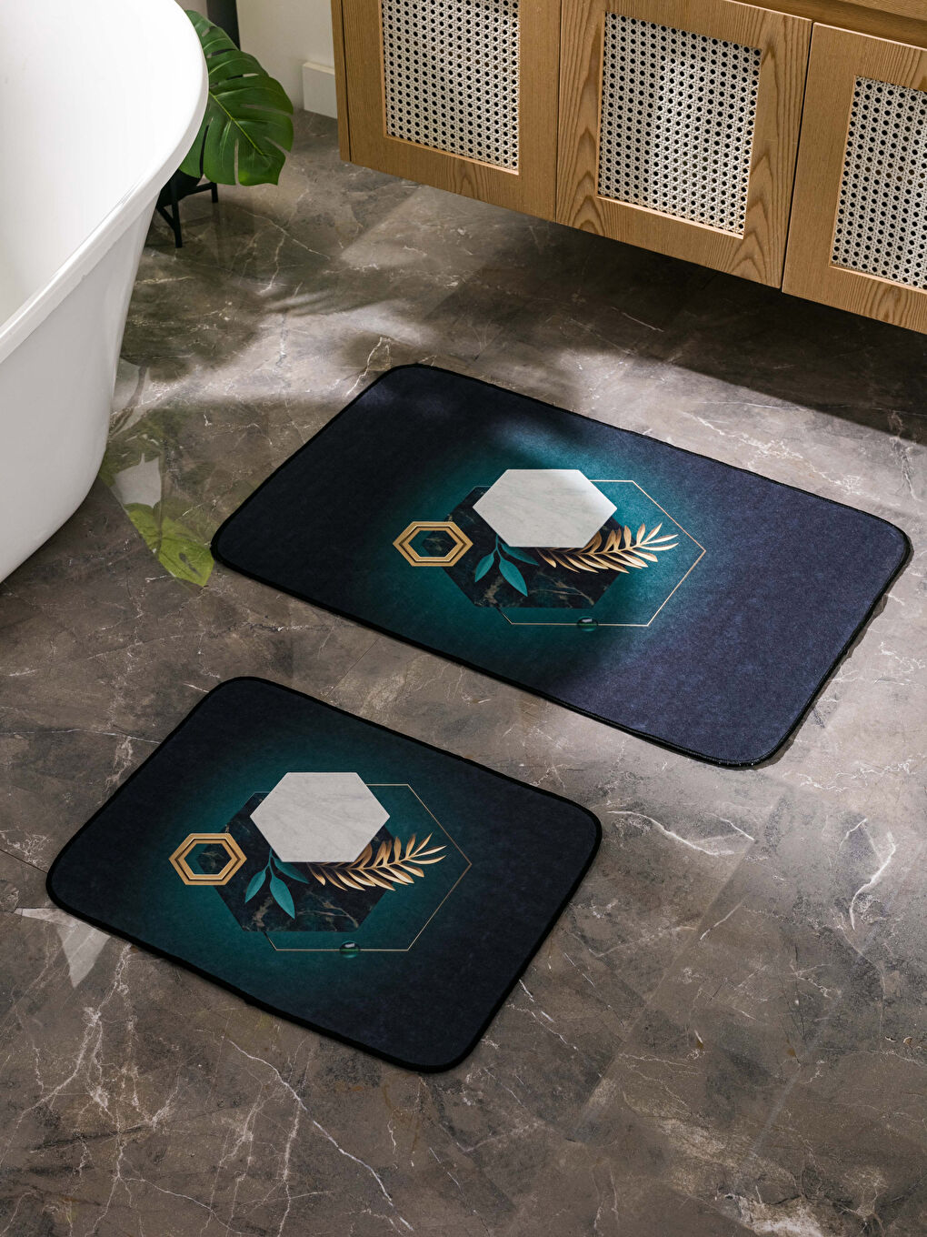 Printed Bath Mat 2 Pack -S3HM49Z8-M0T