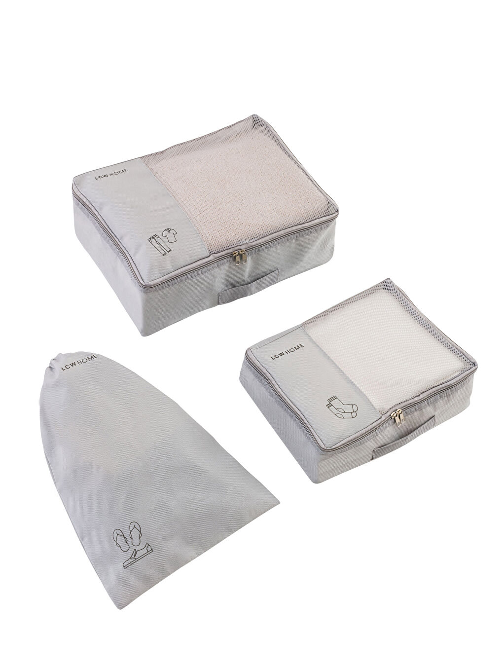 LCW HOME Zippered Organizer Storage Bag -S3HP09Z8-GYS