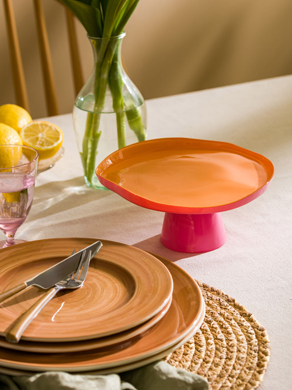 Karışık Ayaklı Cam Kek Standı 20x10 cm-2