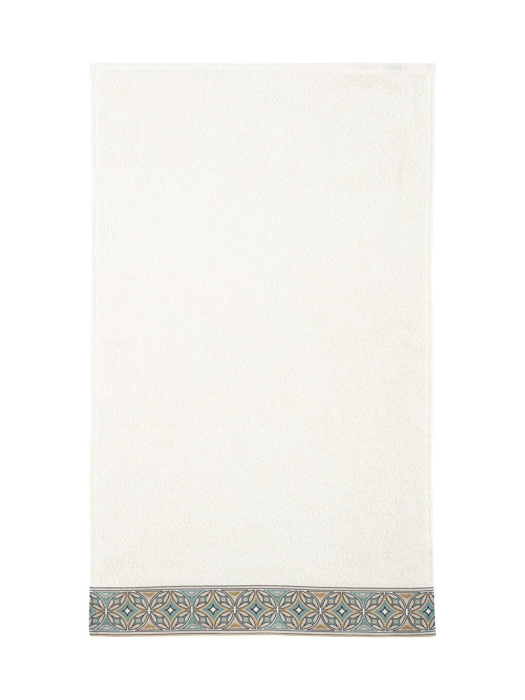 Ekru Nakışlı Pamuklu Yüz Havlusu 50x80 cm-4