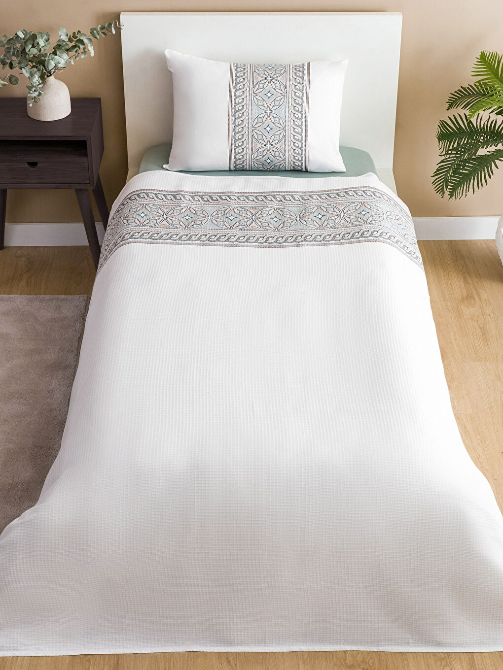 Karışık Tek Kişilik Desenli Ranforce Pike Takımı-1