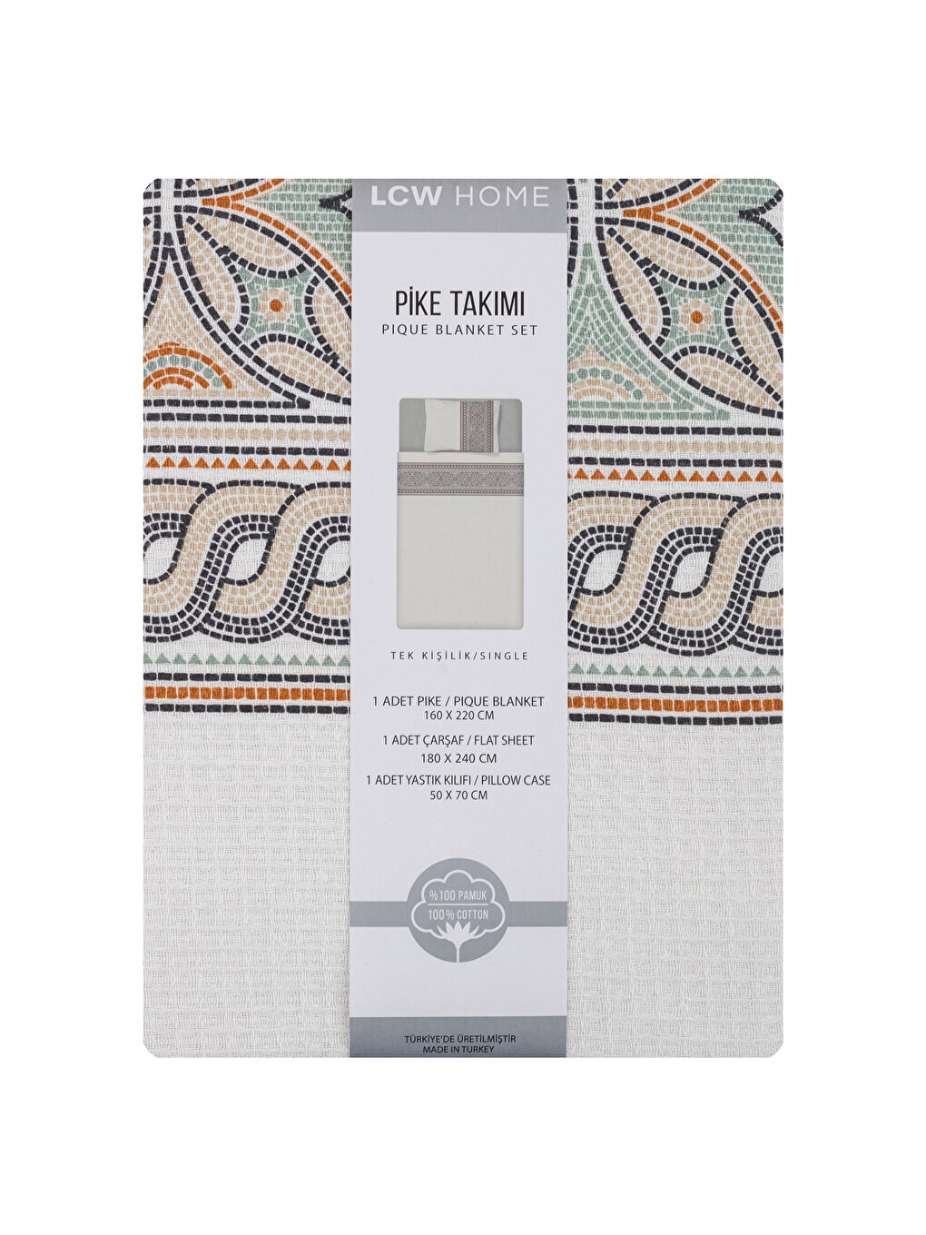 Karışık Tek Kişilik Desenli Ranforce Pike Takımı-7