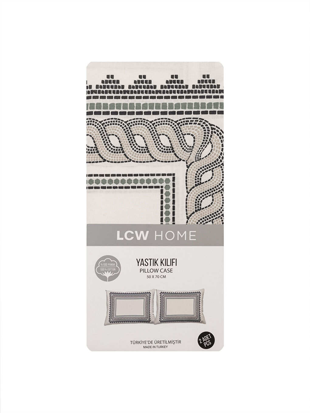 Karışık Baskılı Pamuklu Yastık Kılıfı 2'li 50x70 cm-3