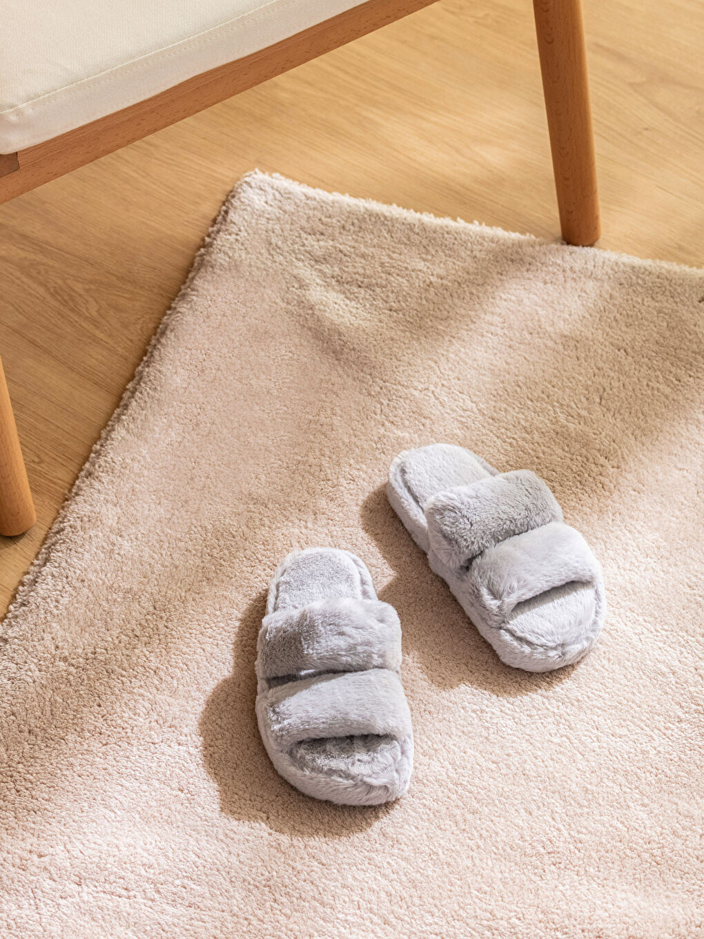 Double Band Women's Plush Indoor Slippers -S3I036Z8-V43