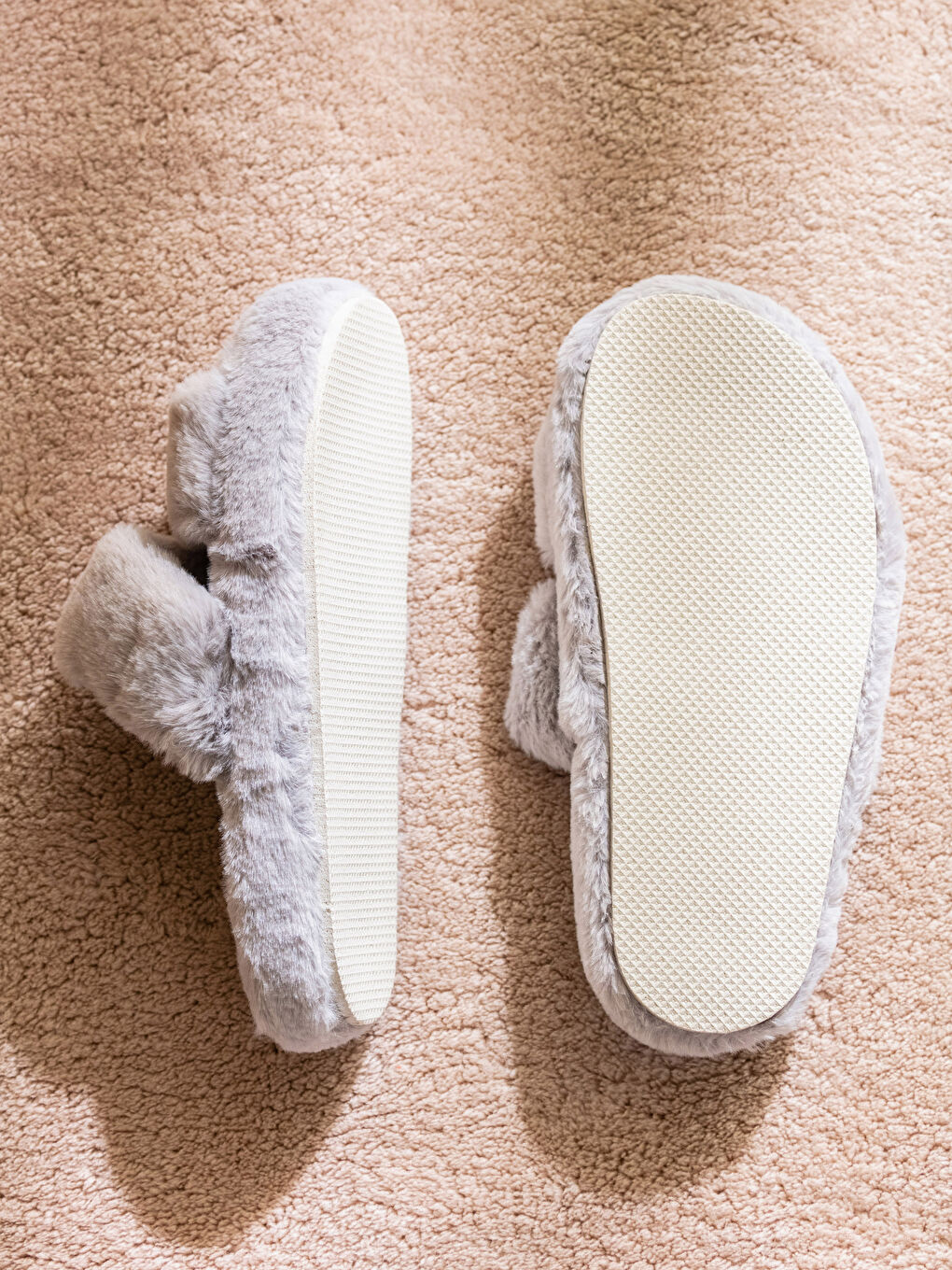 Double Band Women's Plush Indoor Slippers -S3I036Z8-V43