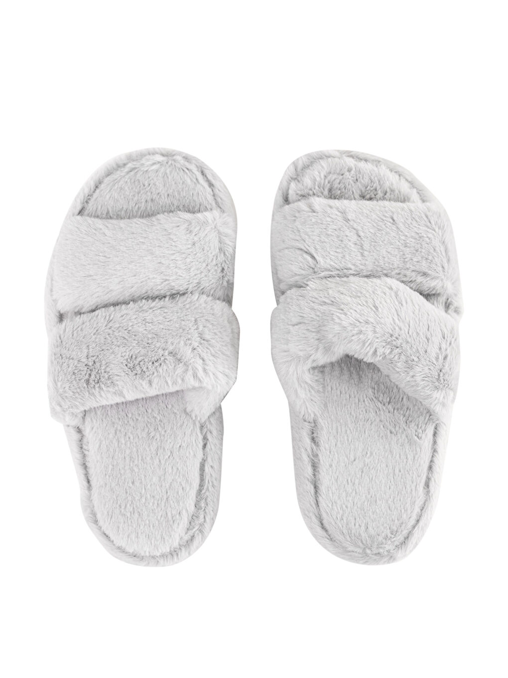 Double Band Women's Plush Indoor Slippers -S3I036Z8-V43