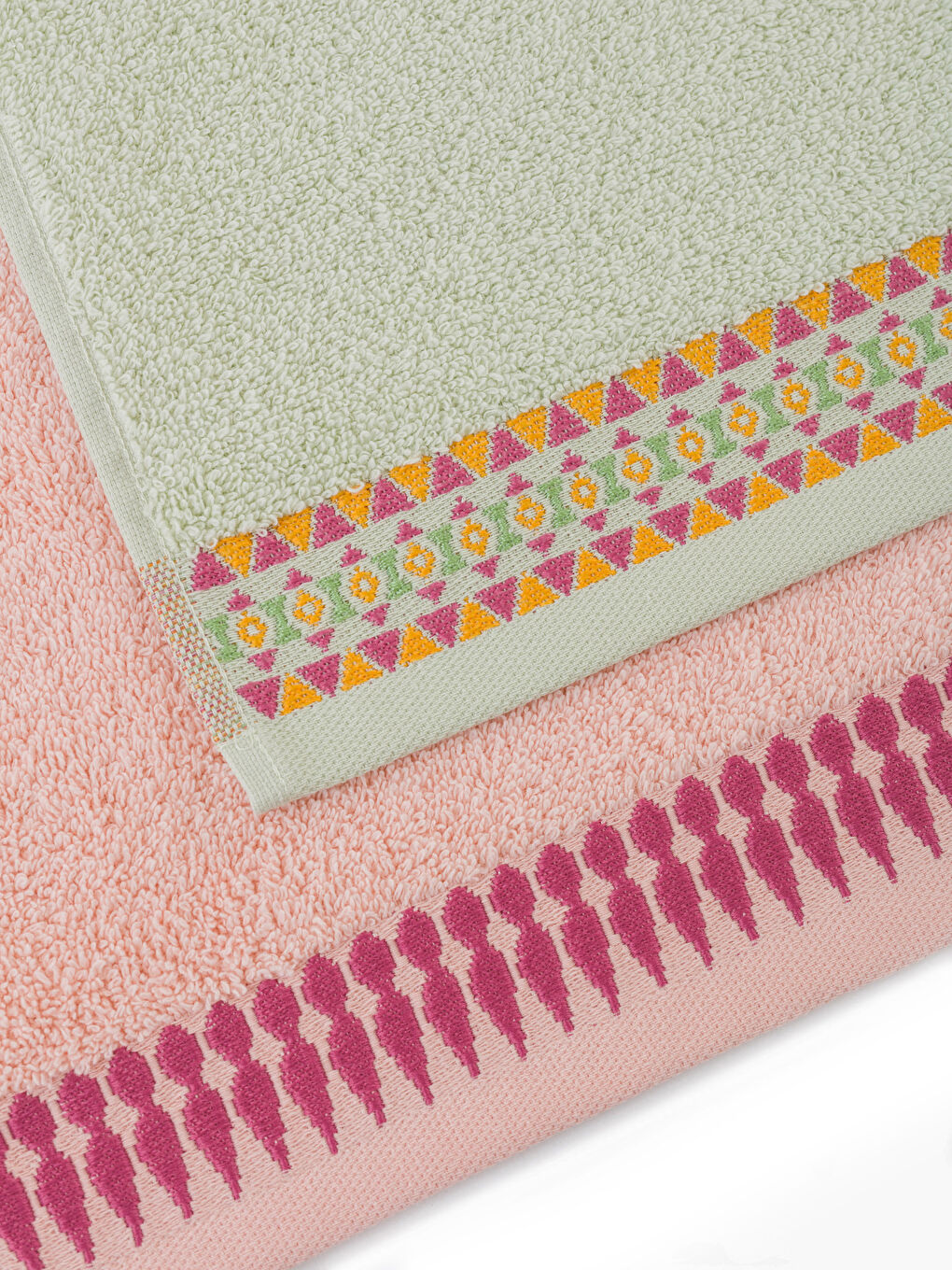 Yeşil Etnik Nakışlı El Havlusu 2'Li-3