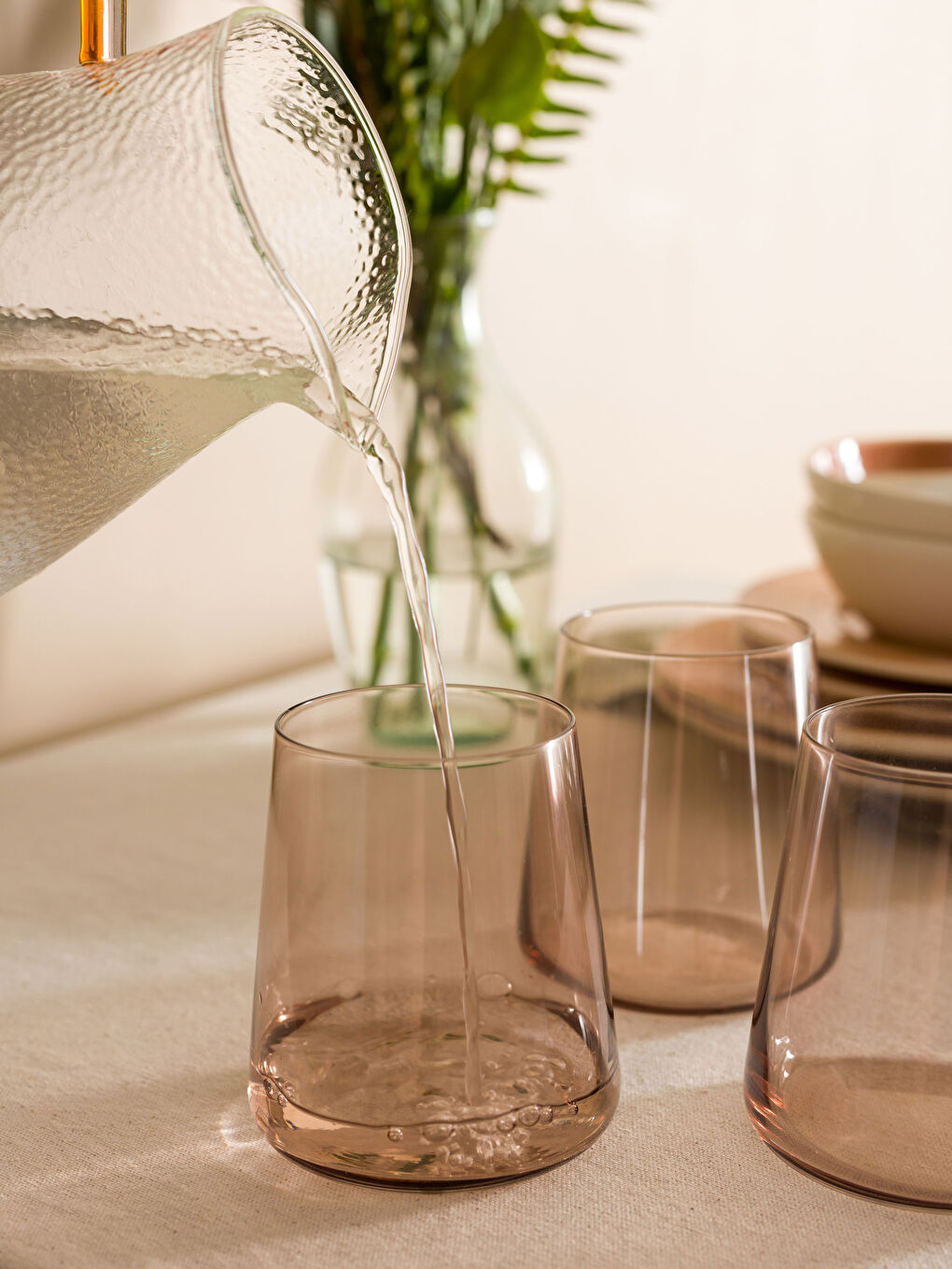 Kahverengi Cam Bardak Seti 3'lü 380 ml