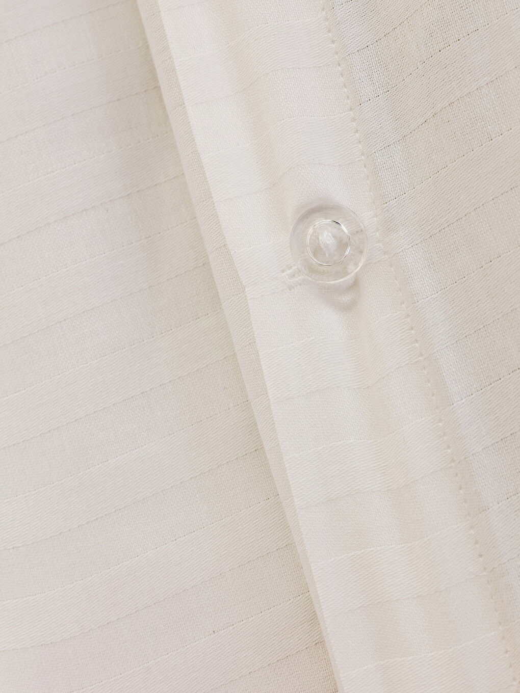 Beyaz Çizgili Pamuk Saten Battal Boy Çift Kişilik Nevresim Takımı-4