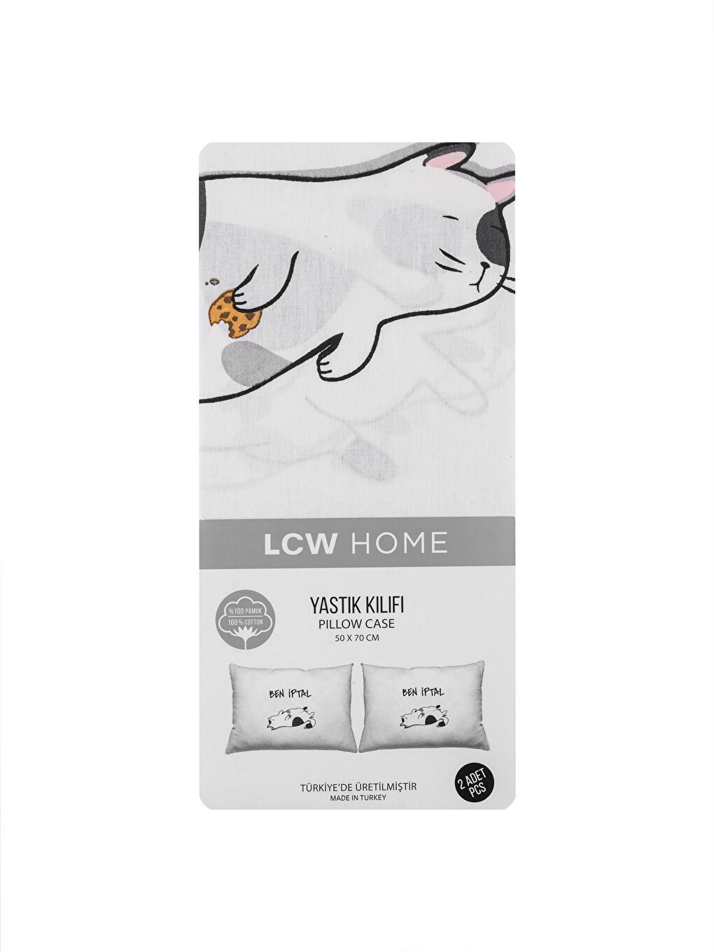 Karışık Baskılı Pamuklu Yastık Kılıfı 2'li 50x70 cm-3