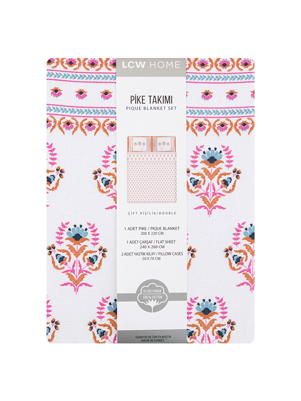Patterned Ranforce Double Bedspread Set -S3I511Z8-F9C