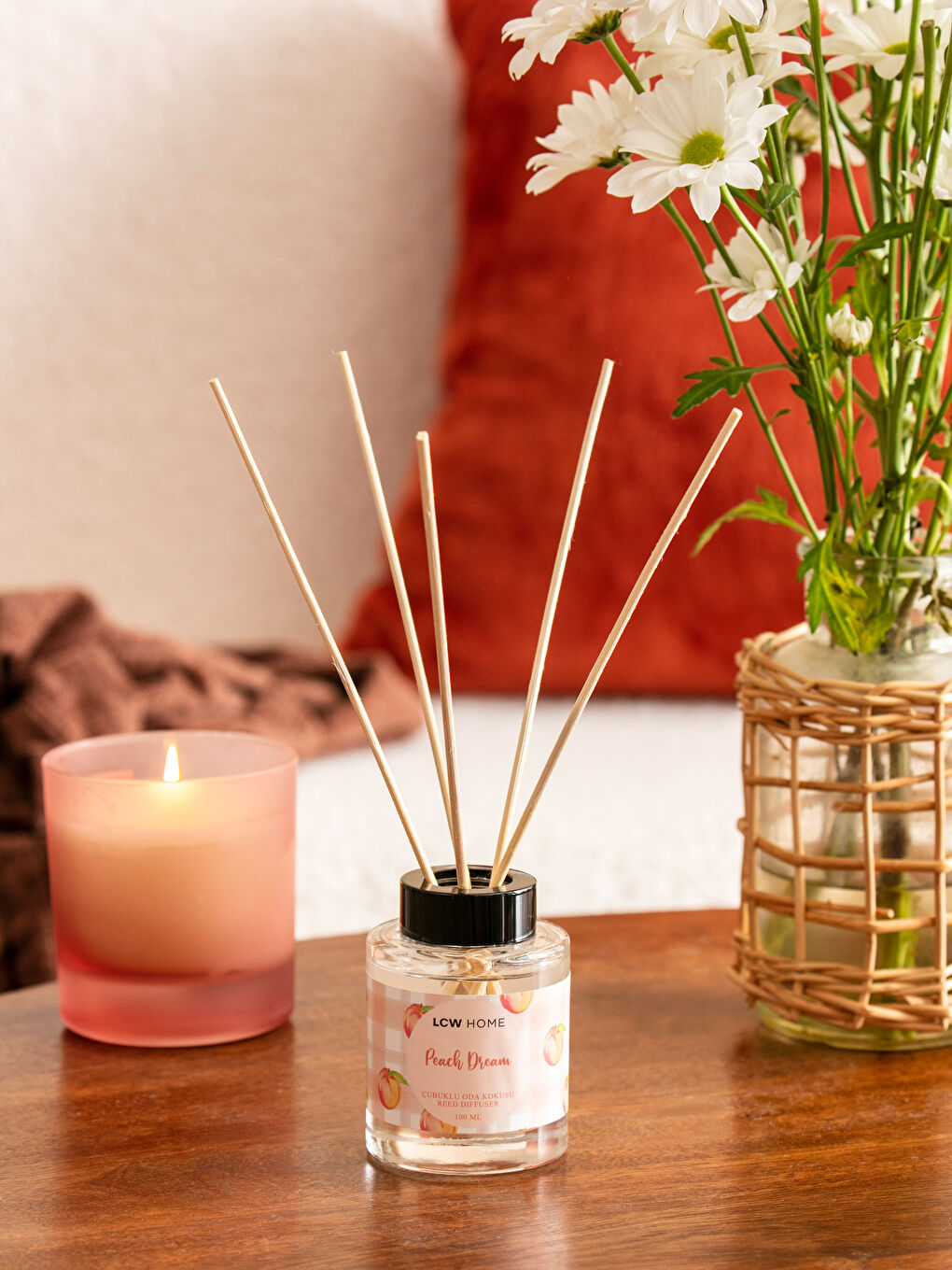 Parfum de Cameră cu Bețișoare Aromatizate cu Piersică 100 ml