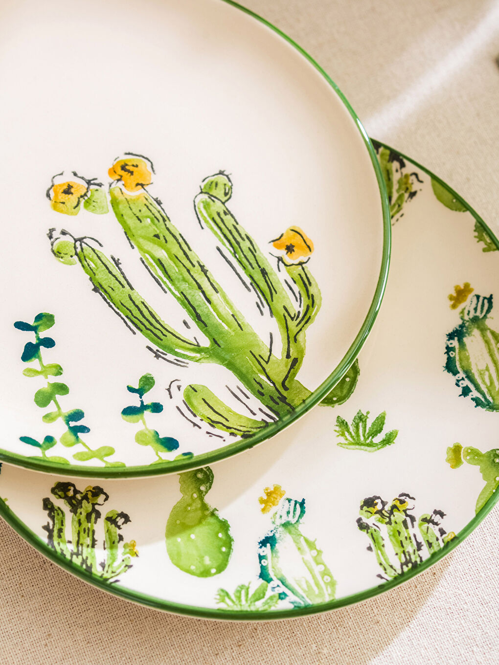 Karışık Baskılı Seramik Pasta Tabağı Seti 4'lü-2