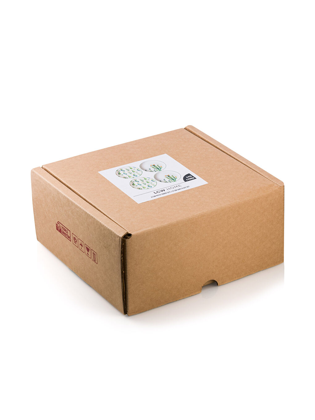 Karışık Baskılı Seramik Pasta Tabağı Seti 4'lü-3