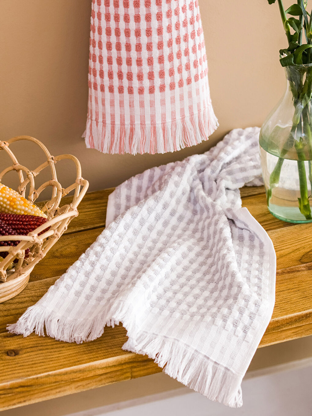 Cotton Tassel Detail Drying Cloth 2-Pack 30x50 cm -S3IC17Z8-CWL