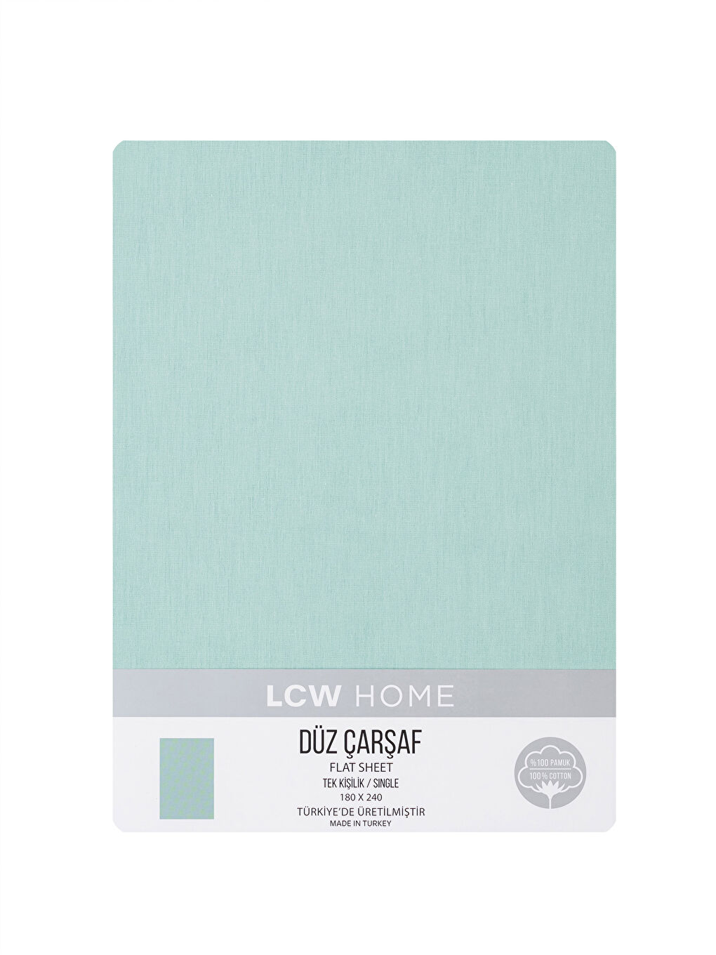 Gri Düz Pamuklu Tek Kişilik Çarşaf 180x240 cm-3