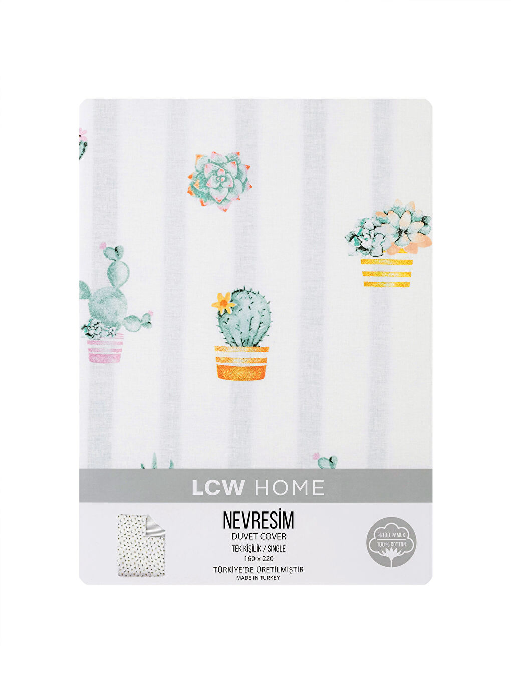 Karışık Çift Yönlü Desenli Tek Kişilik Nevresim 160x220 cm-5