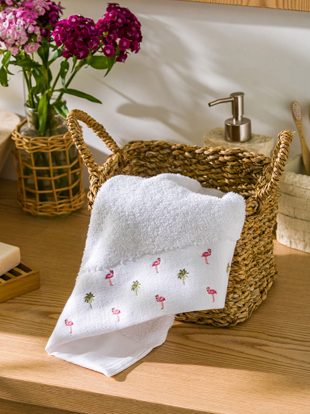 Embroidered Face Towel 50x80 Cm -S3IC63Z8-J5E