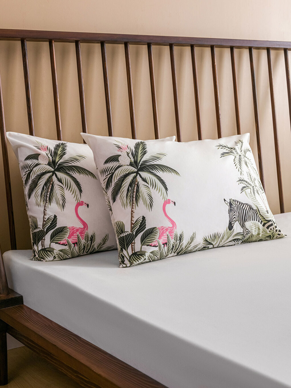 LCW HOME Karişik Flamingo Baskılı Ranforce Çift Kişilik Nevresim Seti - 2