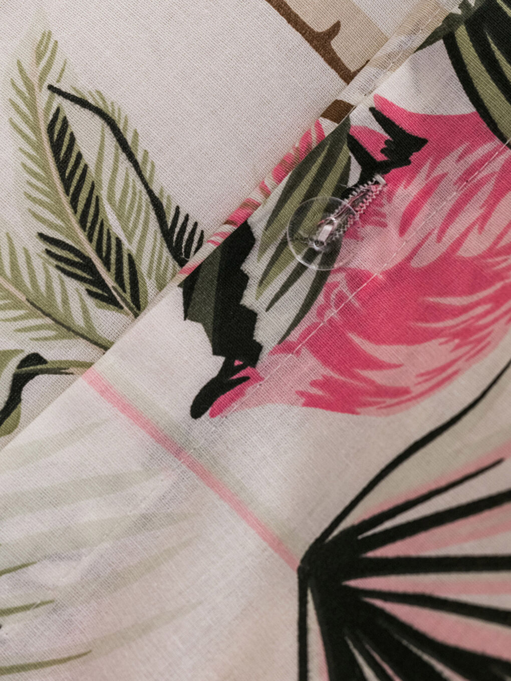 LCW HOME Karişik Flamingo Baskılı Ranforce Çift Kişilik Nevresim Seti - 5
