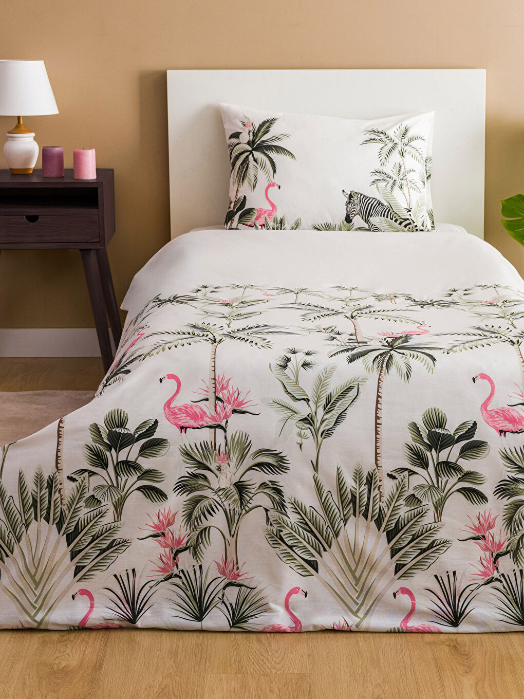 Flamingo Printed Single Bed Duvet Set -S3IC70Z8-F9C