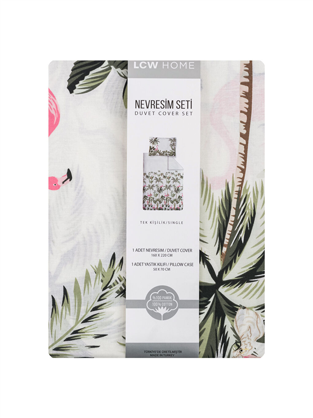 Flamingo Printed Single Bed Duvet Set -S3IC70Z8-F9C