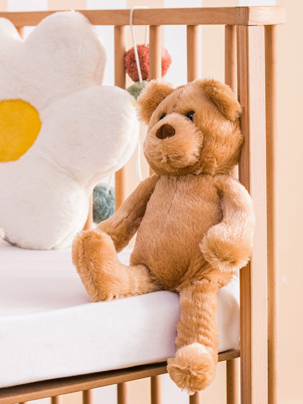 Kahverengi Nakışlı Dolgulu Bebek Kırlent 43 cm