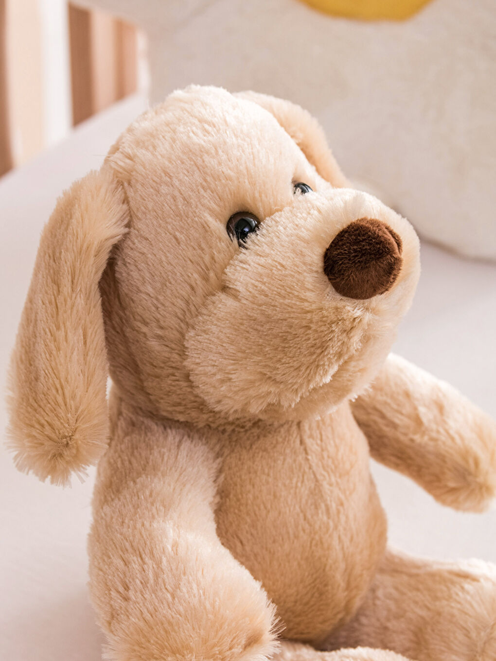 Kahverengi Nakışlı Dolgulu Bebek Kırlent 45 cm-1