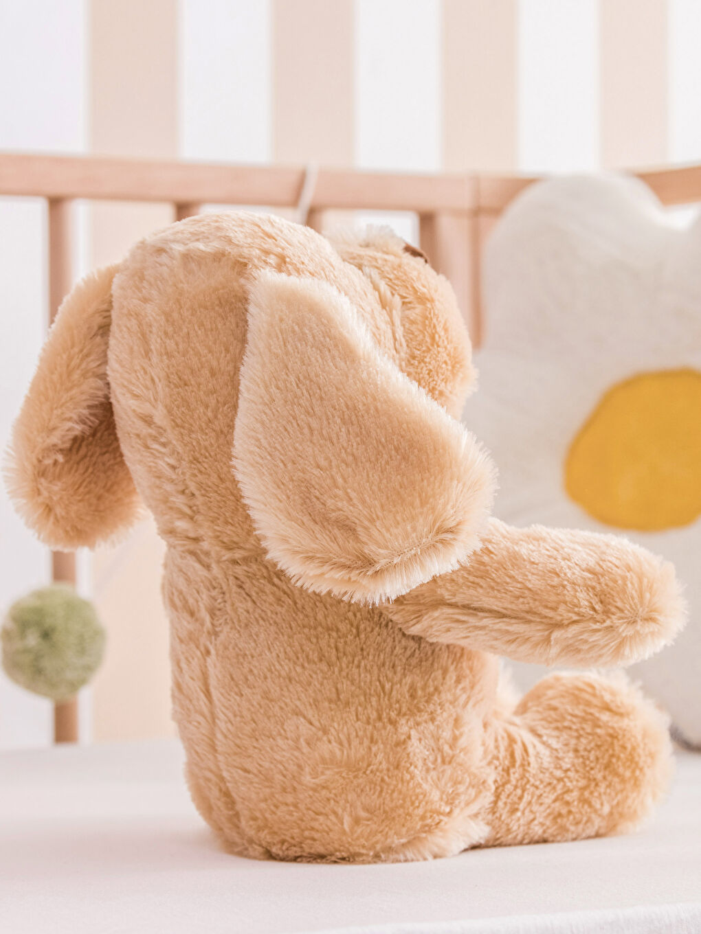 Kahverengi Nakışlı Dolgulu Bebek Kırlent 45 cm-2