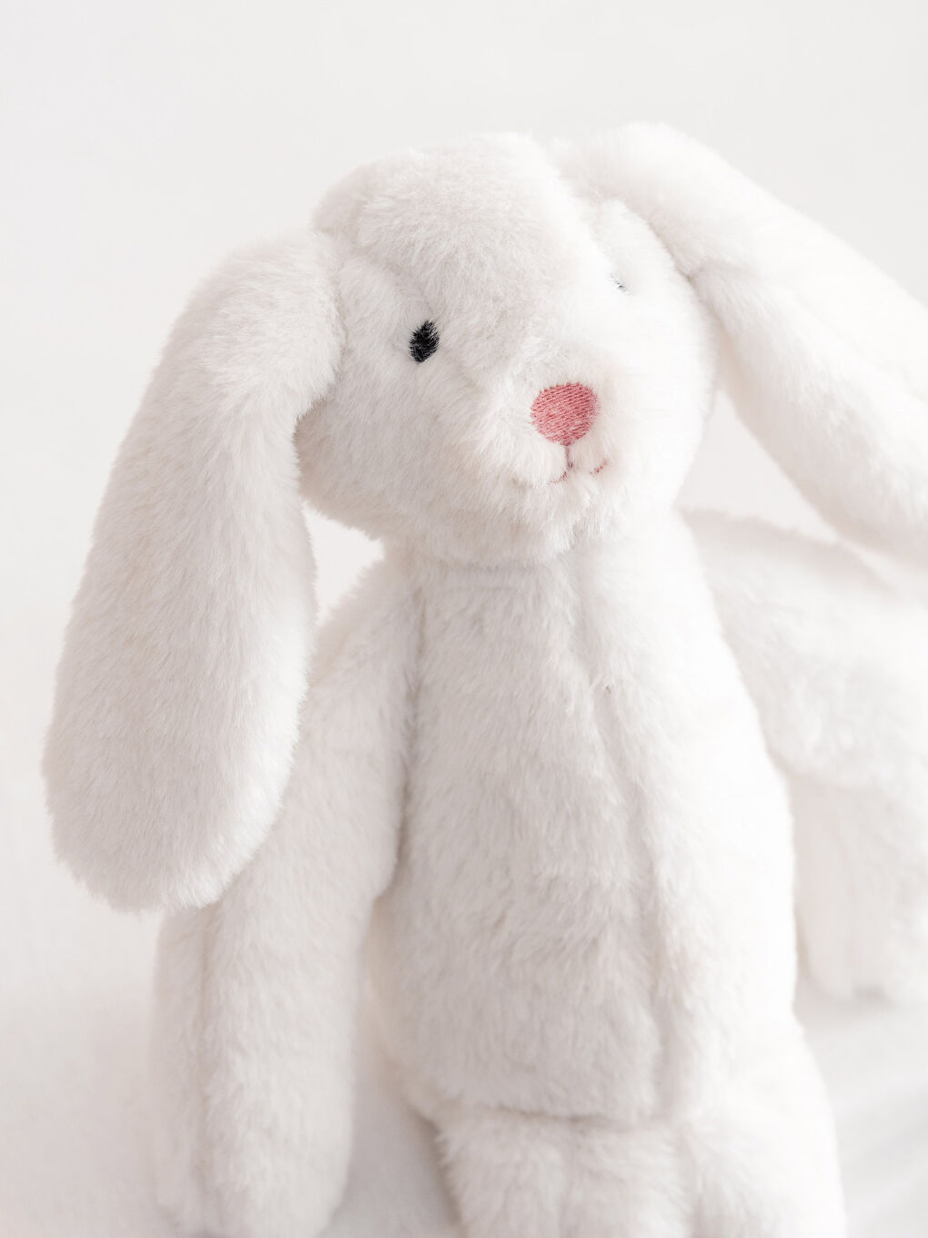 Ekru Tavşan Nakışlı Dolgulu Pelüş Bebek Kırlent 50 cm-2