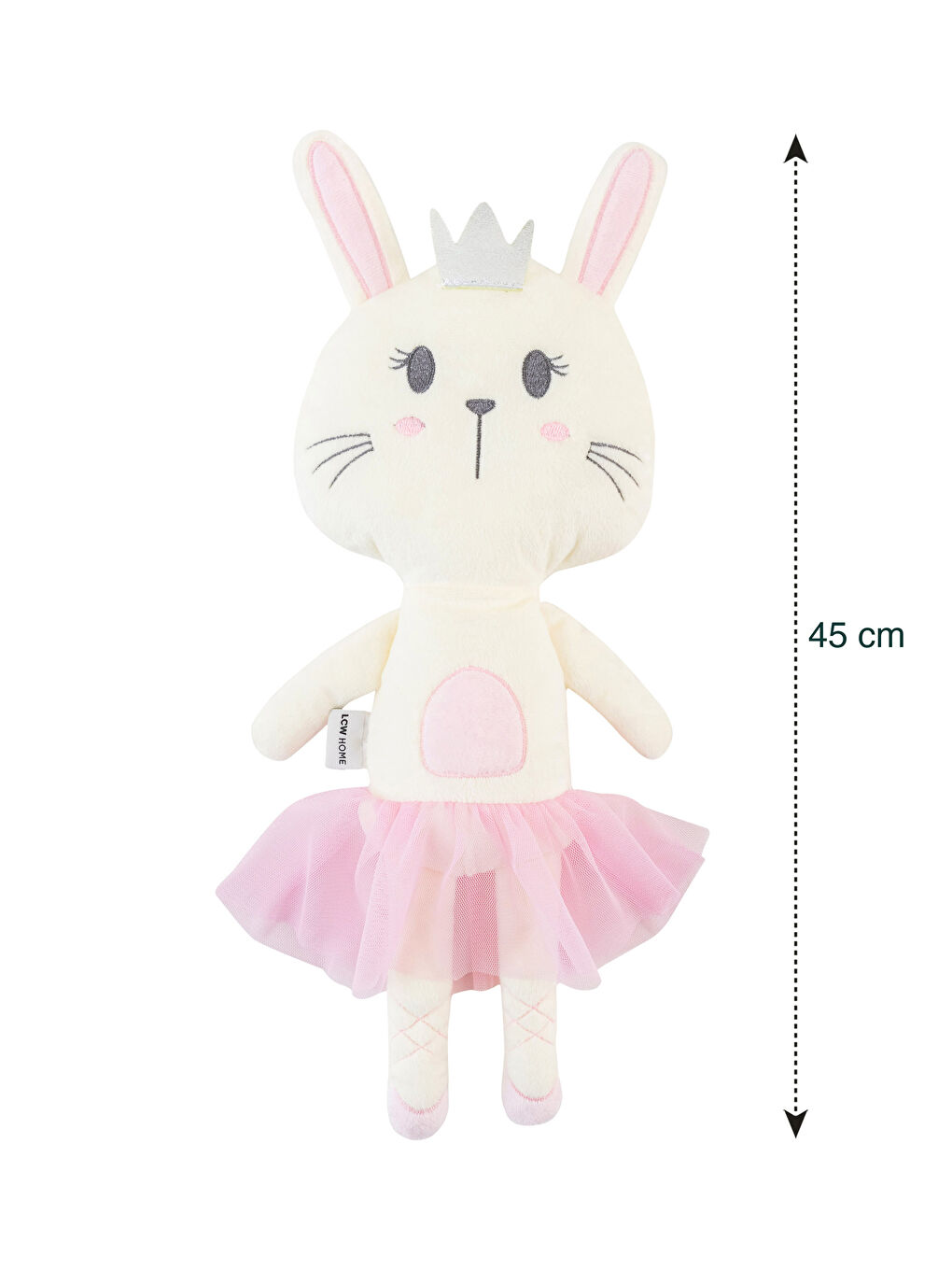 Pembe Tavşan Nakışlı Dolgulu Bebek Kırlent 45 cm-3