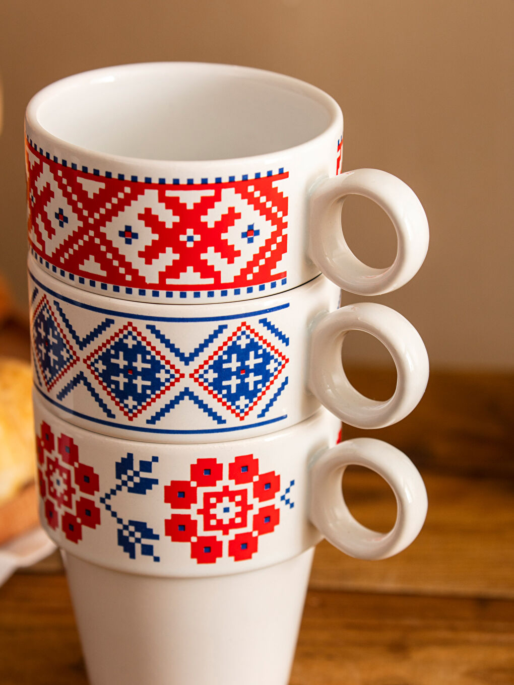 Printed Ceramic Mug & Cup Set of 3 -S3ID63Z8-F9C - LC Waikiki