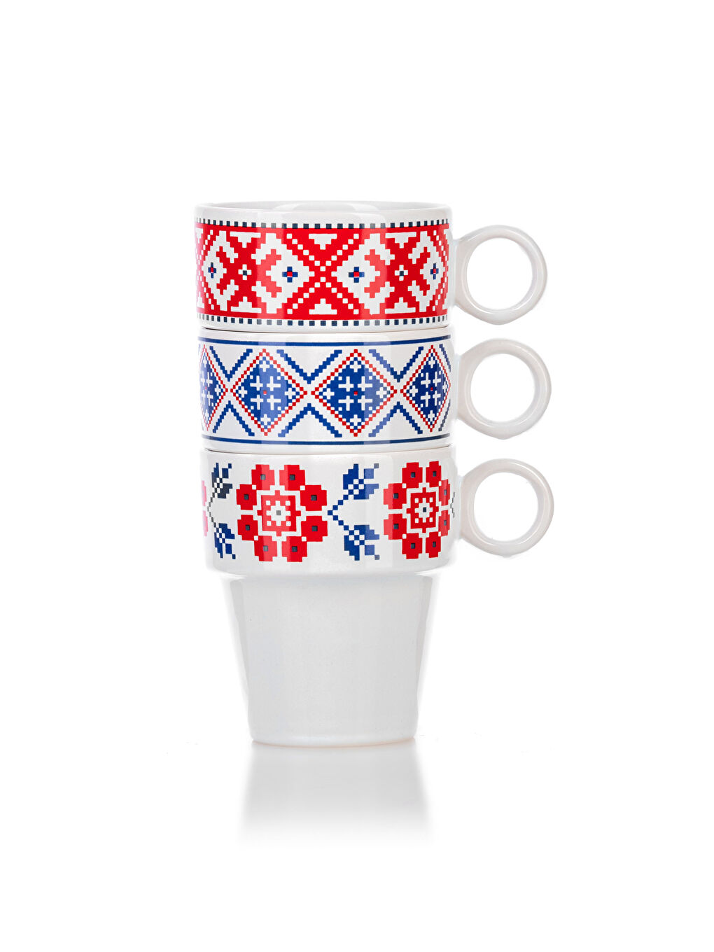 Printed Ceramic Mug & Cup Set of 3 -S3ID63Z8-F9C - LC Waikiki