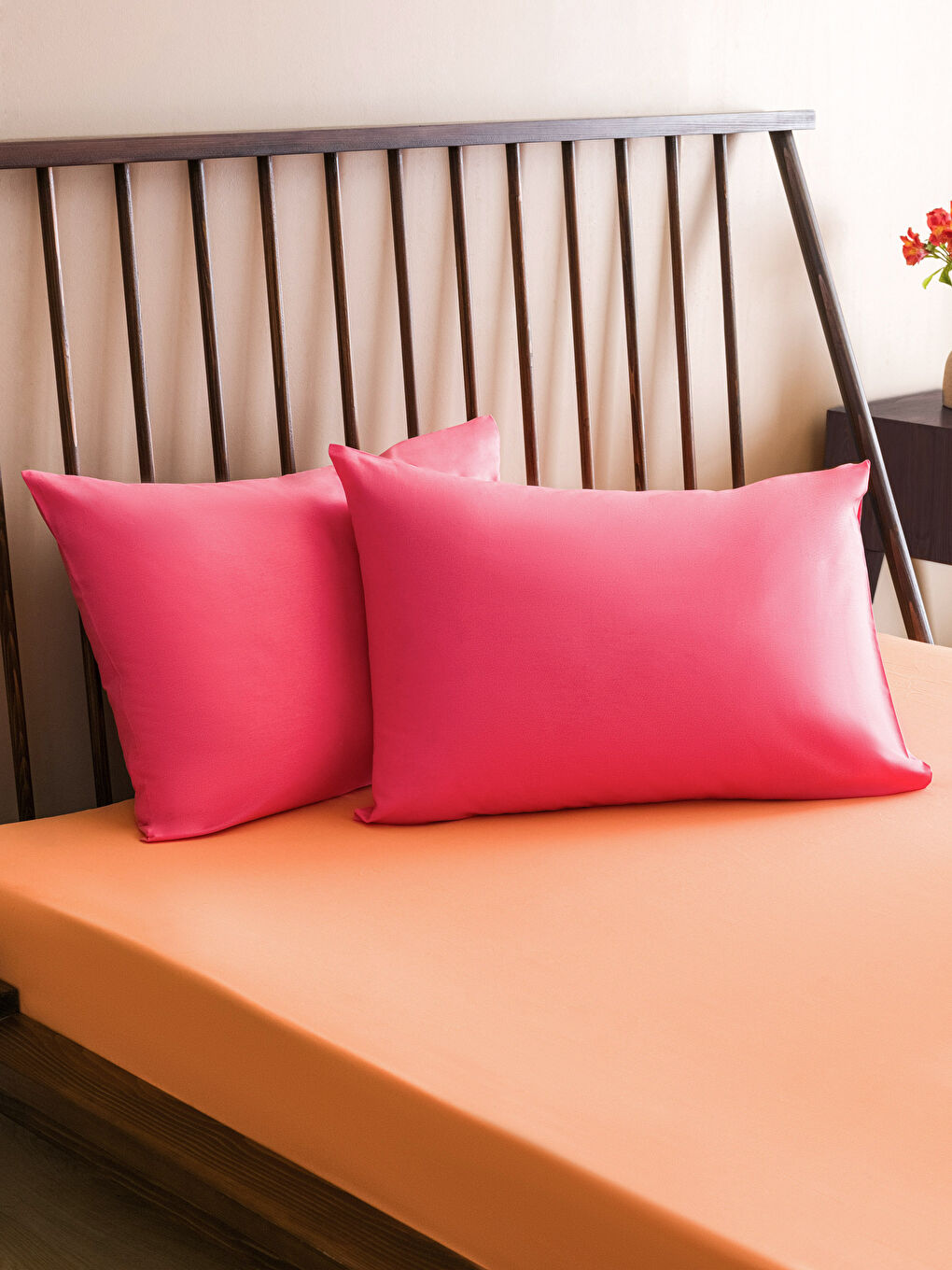 Lot de 2 Taies d'Oreiller en Coton Uni 50x70 cm